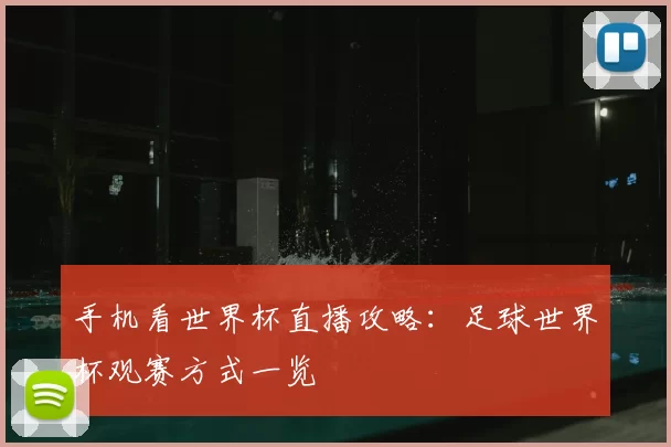 手机看世界杯直播攻略：足球世界杯观赛方式一览